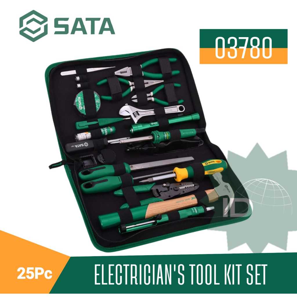 SATA Tool Kit Set 25 Pcs 03780 Electrician'S Tool Set Sata Tools