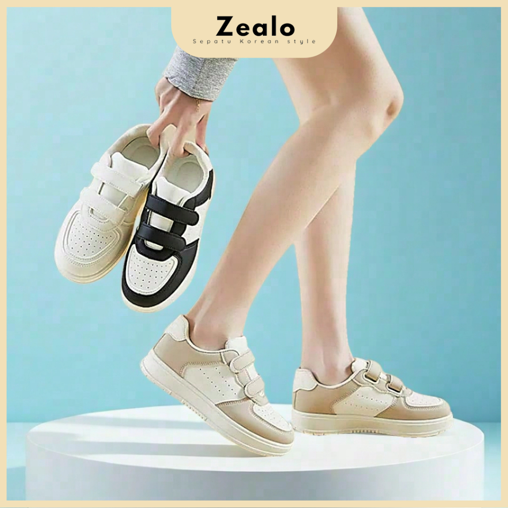 SepatuKorea "Free Box" Sepatu Sneakers Wanita Import Model Strap Casual Fashion Korea 375