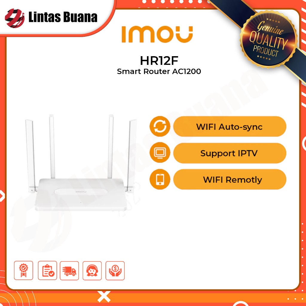 IMOU HR12F AC-1200 Router Wi-Fi Pintar Dual Band Wi-Fi 1200Mbps