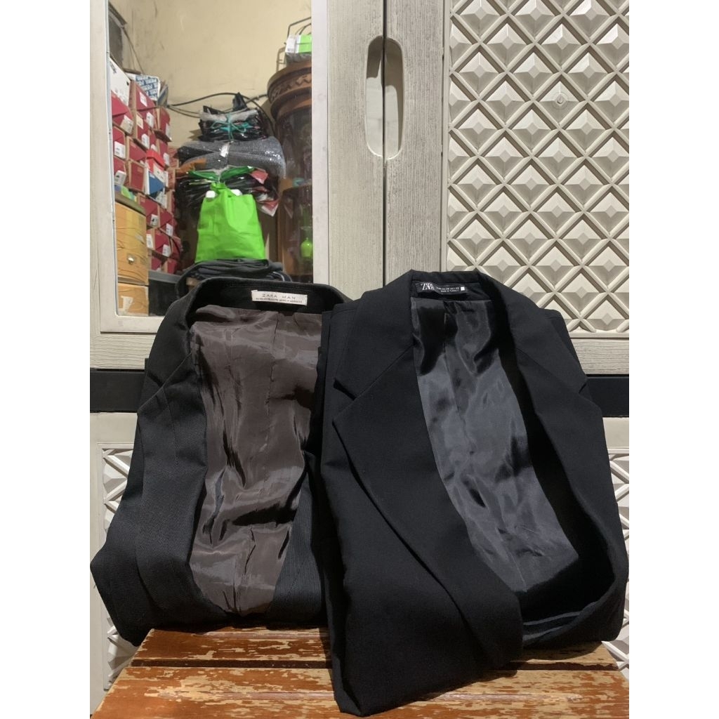 ORIGINAL JAS SUIT COMFORT ZARA BLAZER TUXEDO SINGLE BREASTED TEXTURED STRETCH