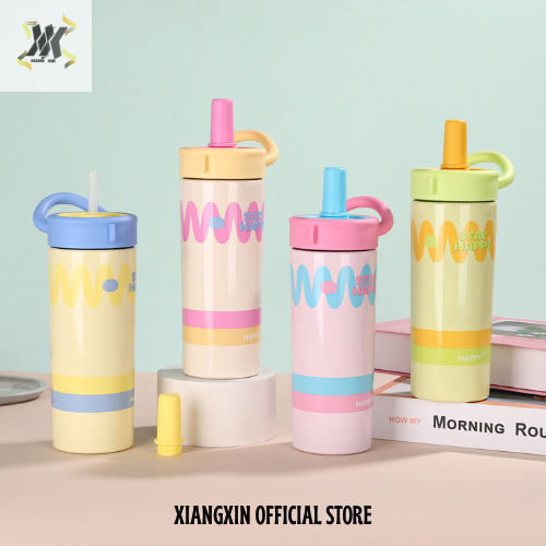 XIANGXIN Tumbler Stainless Steel  Aesthetic Colour Wave Lucu 650ml Stainless Steel SUS 316 Tahan Pan