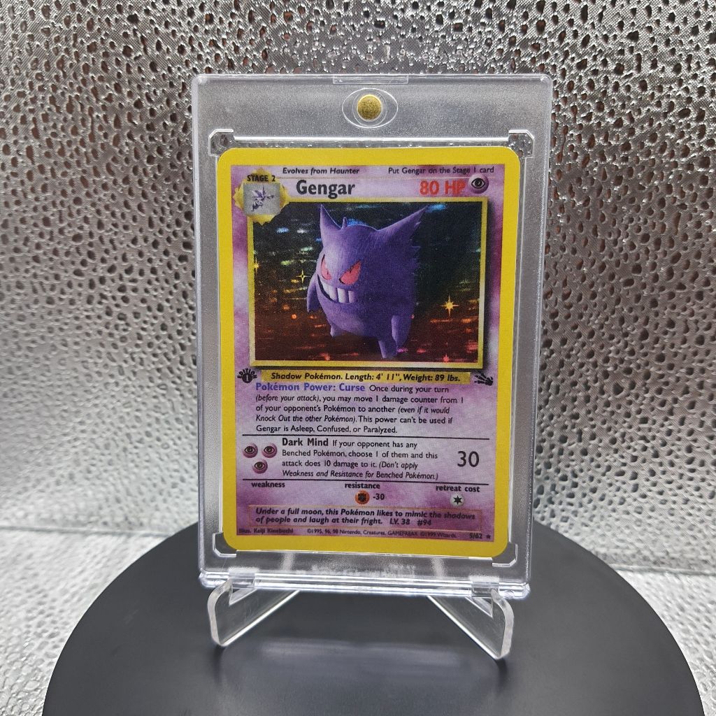362. Kartu Pokemon - Custom Card 1999 Pokemon Fossil 1st Edition Holo #5 Gengar