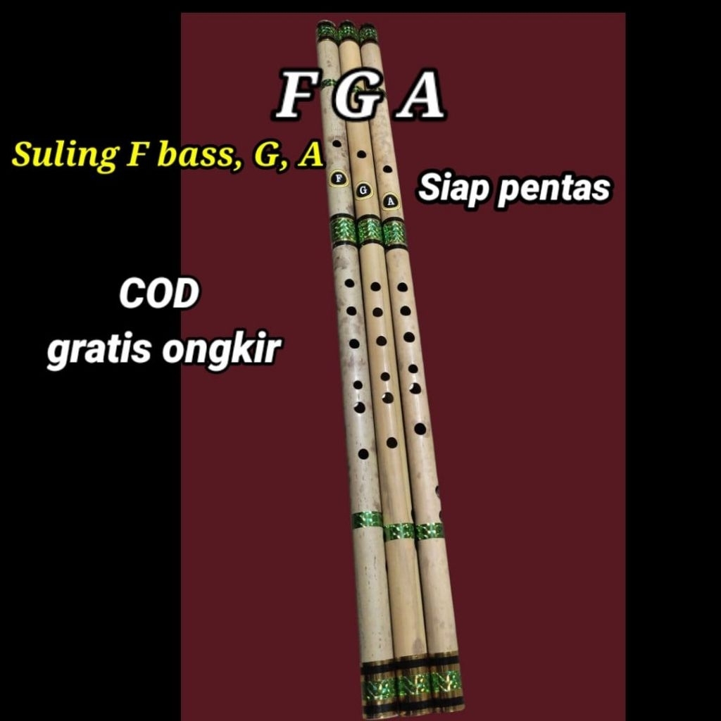 suling dangdut satu set isi 3 Nada F bass,G dan A