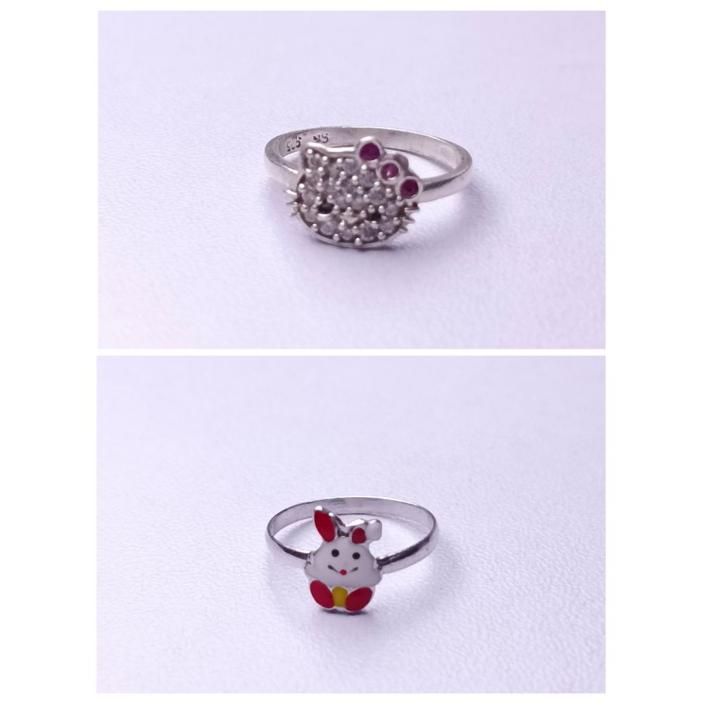 Cincin Perak Anak Terbaru/Cincin Anak Lucu/Perak Asli 925/Lapis Emas Putih/Cincin Karakter