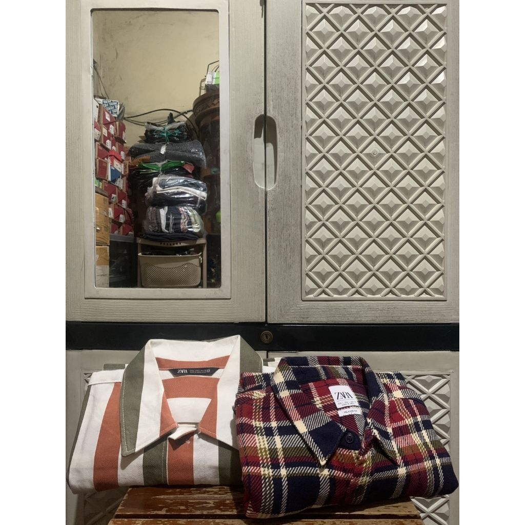 ORIGINAL OUTERWEAR DENIM JACKET UTILITY ZARA KEMEJA RAJUT PLAID MULTI COLOUR STRIPE STRETCH