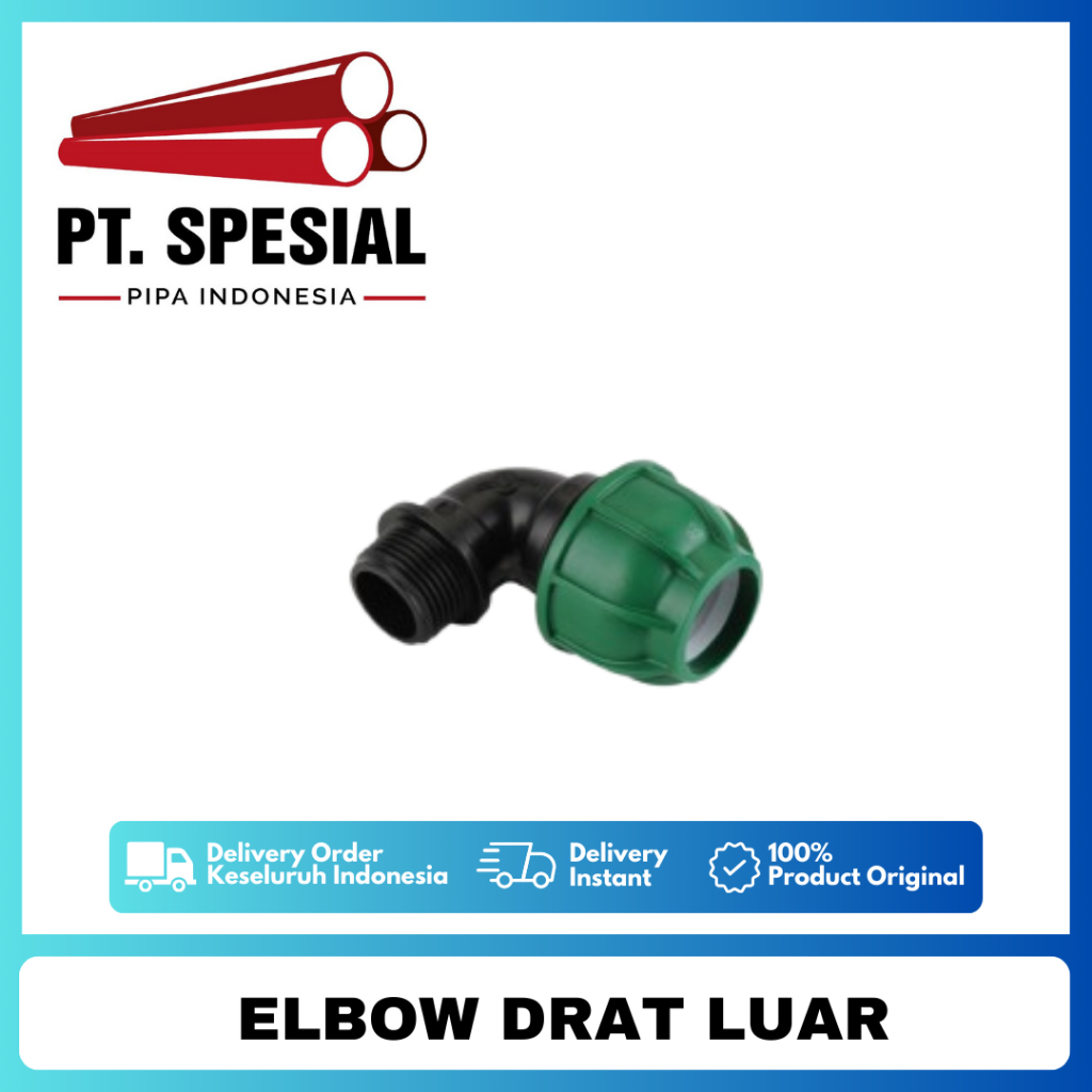 Knee Drat Luar HDPE dn32x1" / KDL HDPE / Elbow Drat Luar HDPE - 05