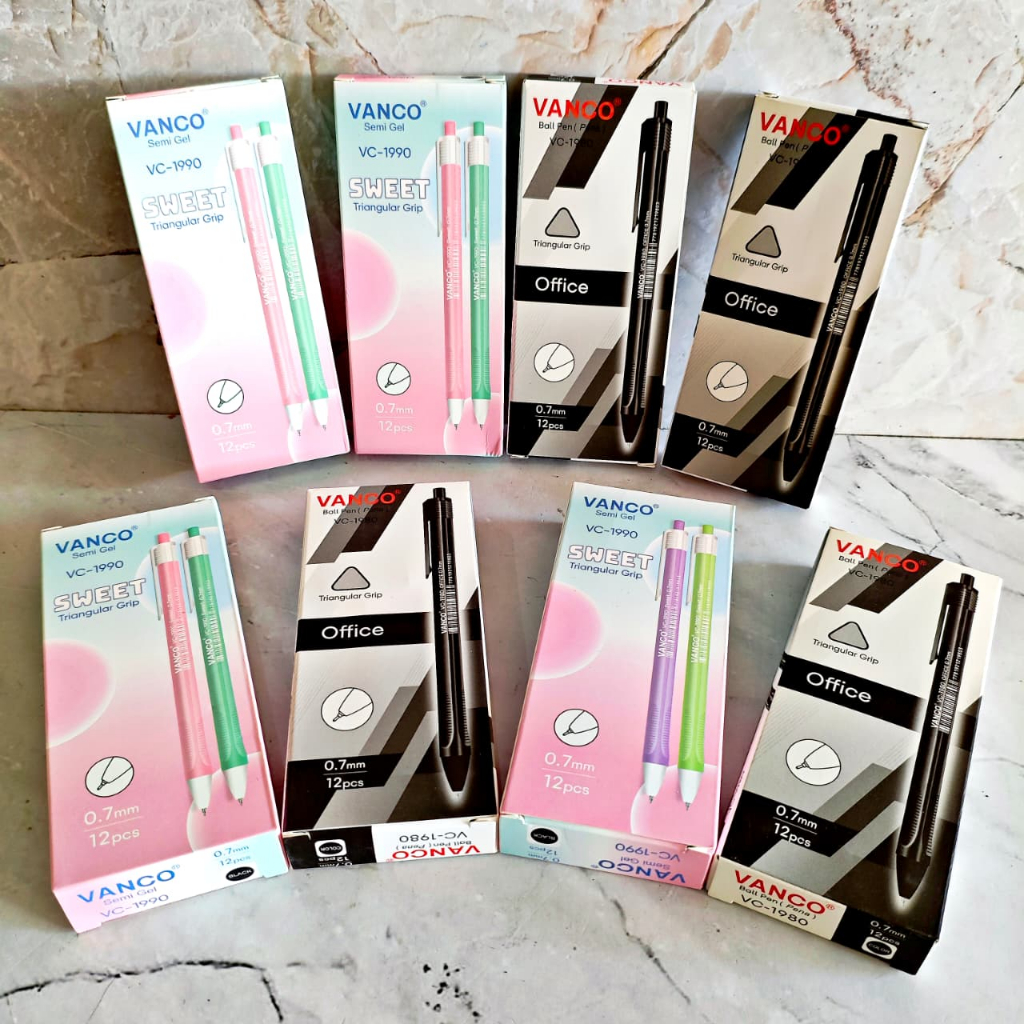 

SELUSIN ( 12 BIJI ) Pulpen Cetekan Segitiga Vanco VC-1980 0.7mm