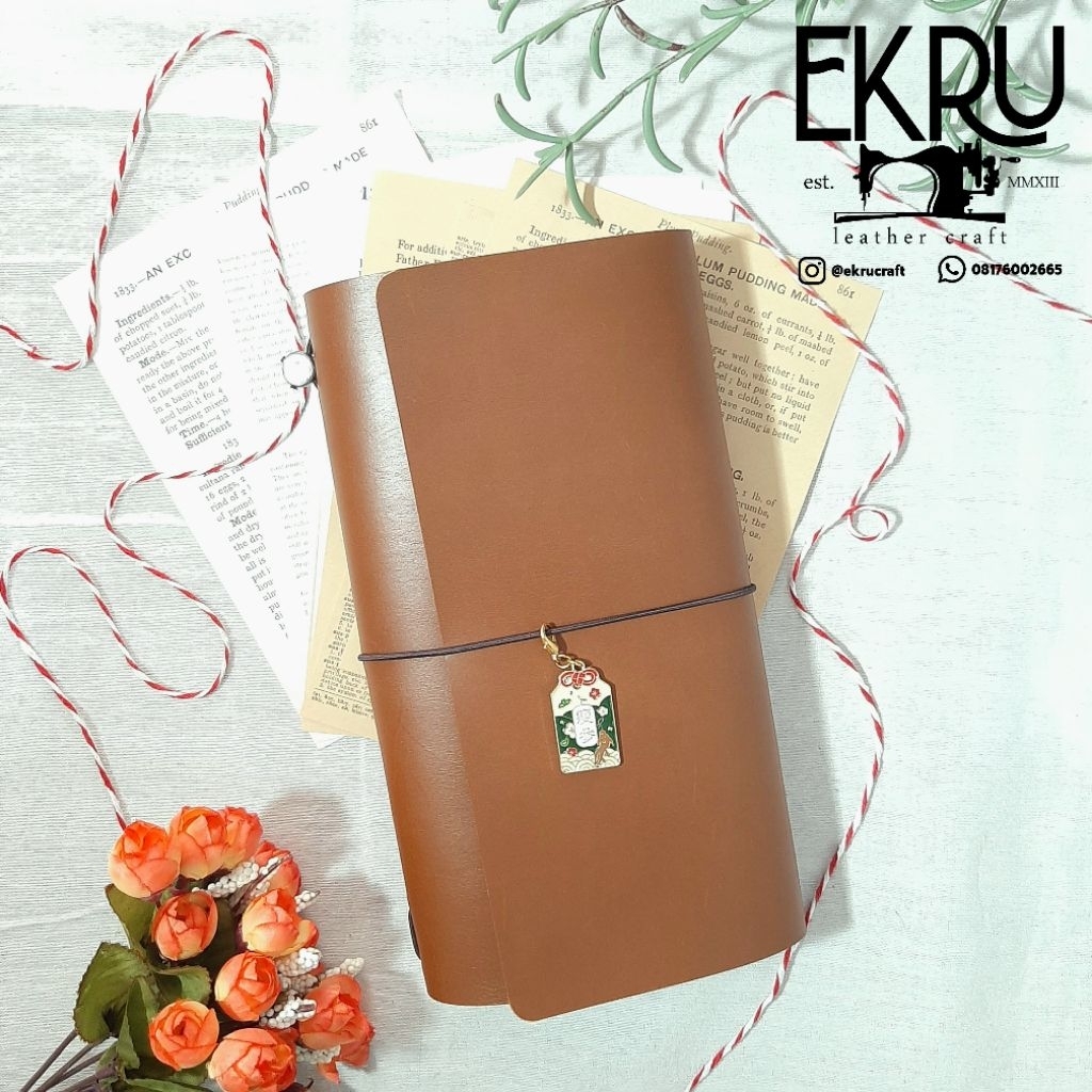 

REGULAR - FLAP - TAN - TRAVELERS NOTEBOOK GENUINE LEATHER COVER / MIDORI / JURNAL KULIT ASLI / DIARY