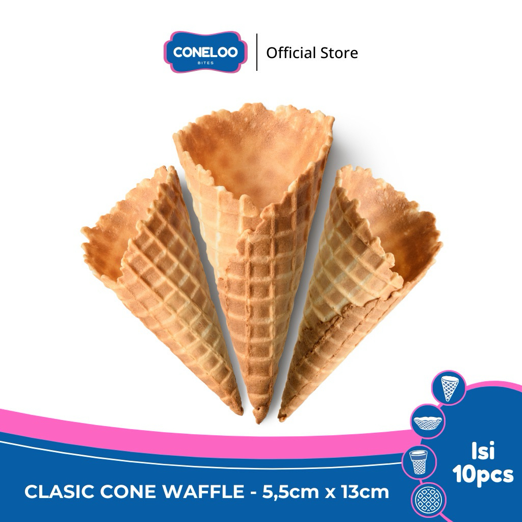 

Coneloo Bites Clasic Cone Waffle Isi 10 Pcs (LUAR KOTA WAJIB BUBBLE WRAP)