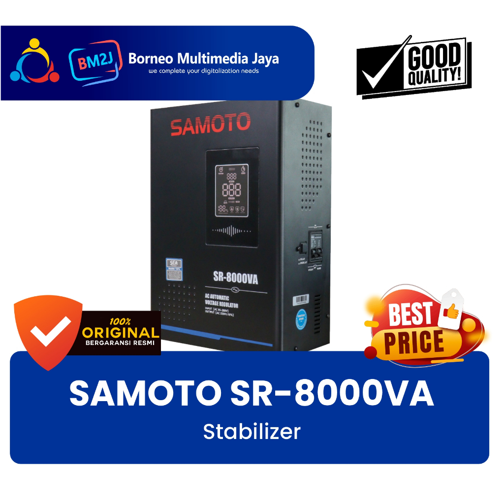 SAMOTO Relay Stabilizer 8000VA AVR Stabiliser Relay Controlled Series SR8000