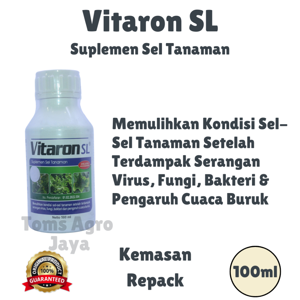 Vitaron SL 100 ML Kemasan Repack (Dikemas Ulang) Memperbarui Sel Sel Tanaman Pupuk Cair Nutrisi Buah