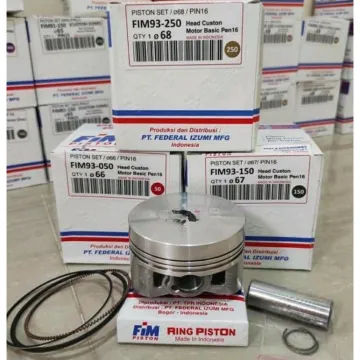 Seher Mentah Piston Custom Dome FIM93 Pen 16mm Ukuran 68mm