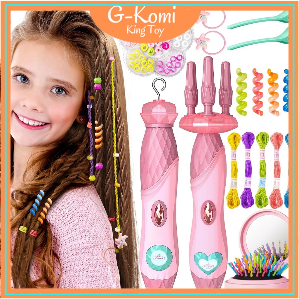 Set Alat Tata Rambut Anak Aksesoris Rambut Mainan Salon Rambut Hadiah Anak Perempuan Multifungsi DIY