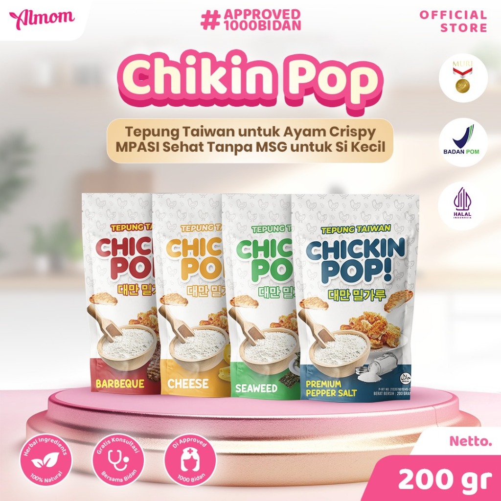

Chickin Pop - Tepung Taiwanese 200gr Cocok untuk MPASI