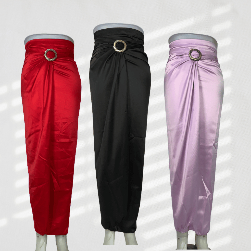 Rok Lilit Instan Polos Modern – Ring Fashion Etnik Kekinian Banyak Warna