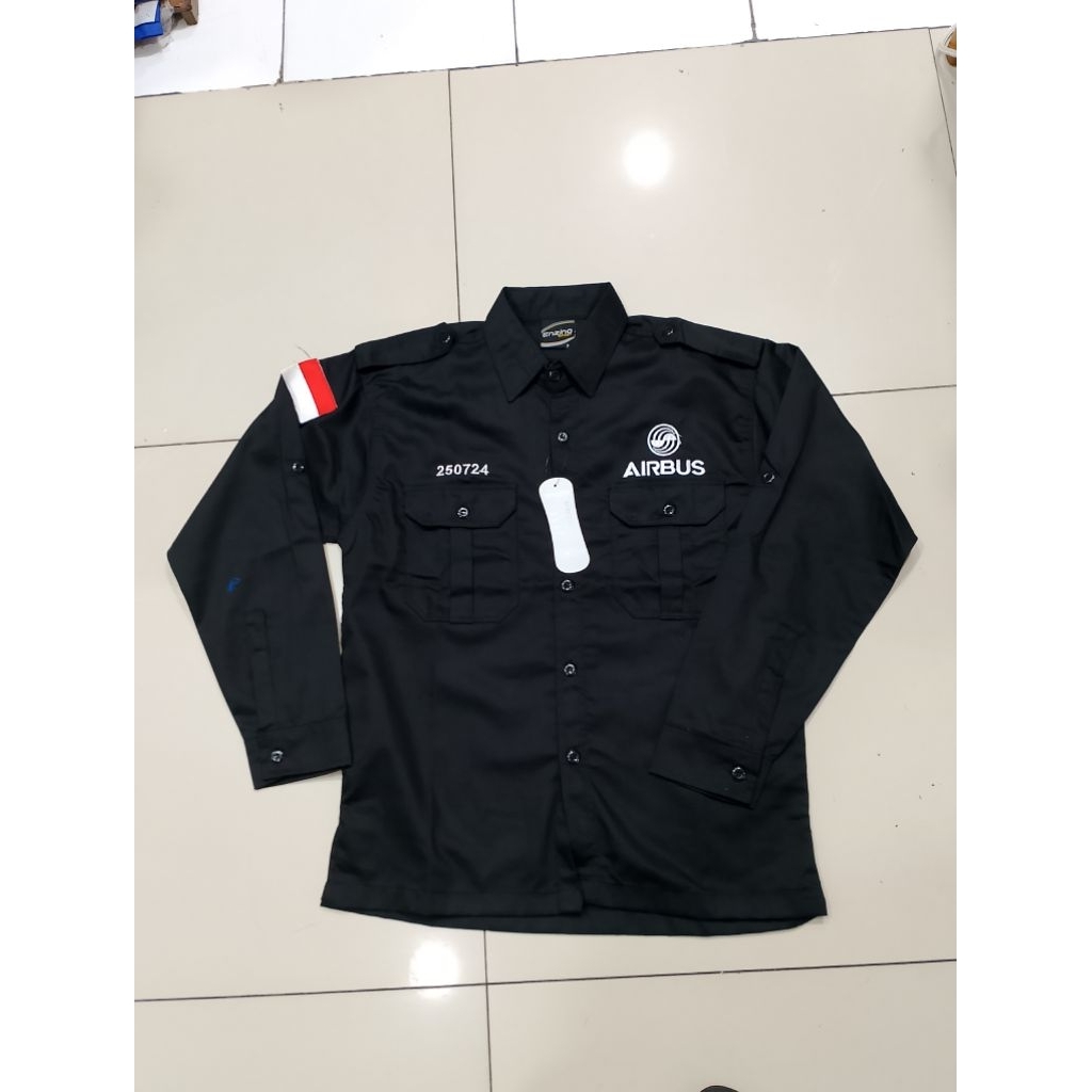 kemeja Airbus baju air bus hitam panjang