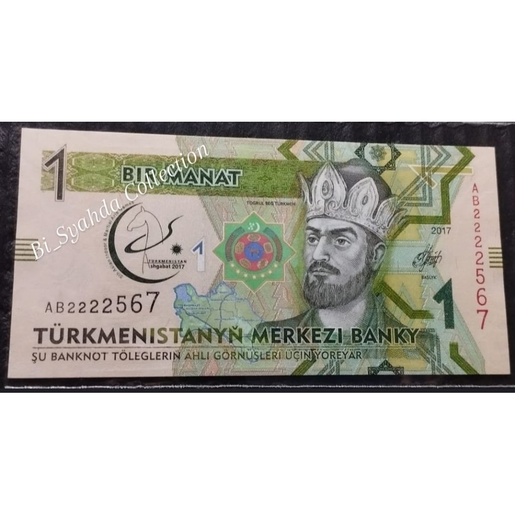 No. Seri Cantik Uang 1 Manat Turkmenistan Tahun 2017 UNC