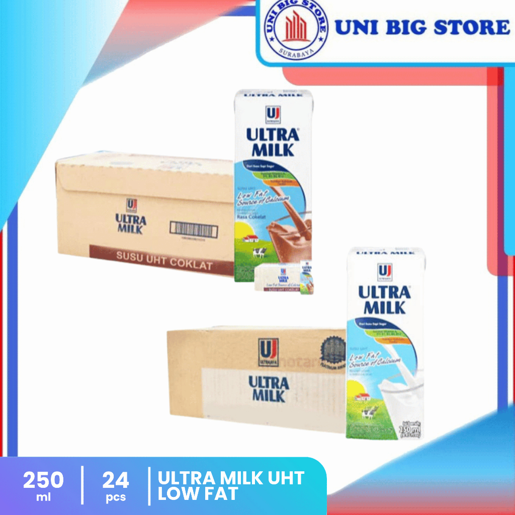 

Susu ULTRA MILK Low Fat High Calcium Milk 250ml x 24 pcs DUS