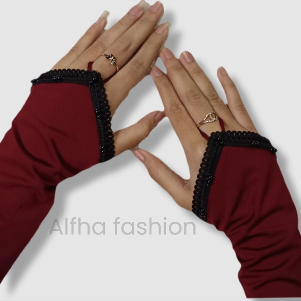 handsock renda mutiara/manset renda/handsock cincin renda/manset tangan wanita/handsock umroh/handso
