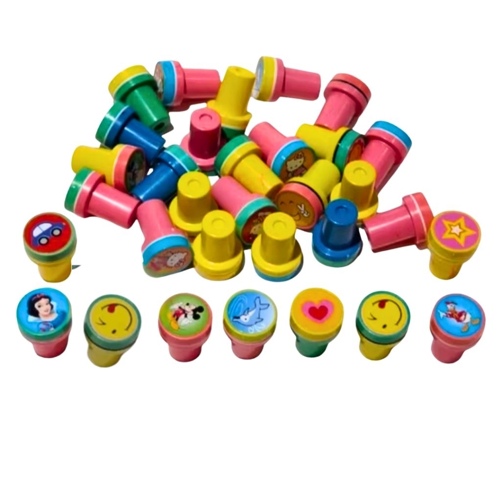 

20 pcs mainan stempel bulat / stempel mainan karakter