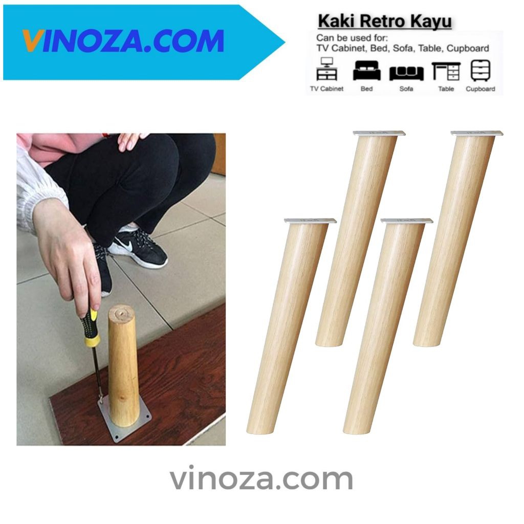 kaki retro kayu | kaki meja kayu | kaki sofa retro | 10~20 CM | Miring / lurus