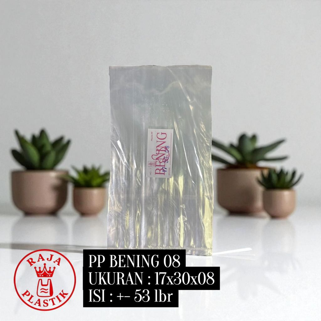 Plastik PP Bening 08 Micron Kemasan Makanan / Packing Barang Tebal Transparan Food Grade | Isi 500 g