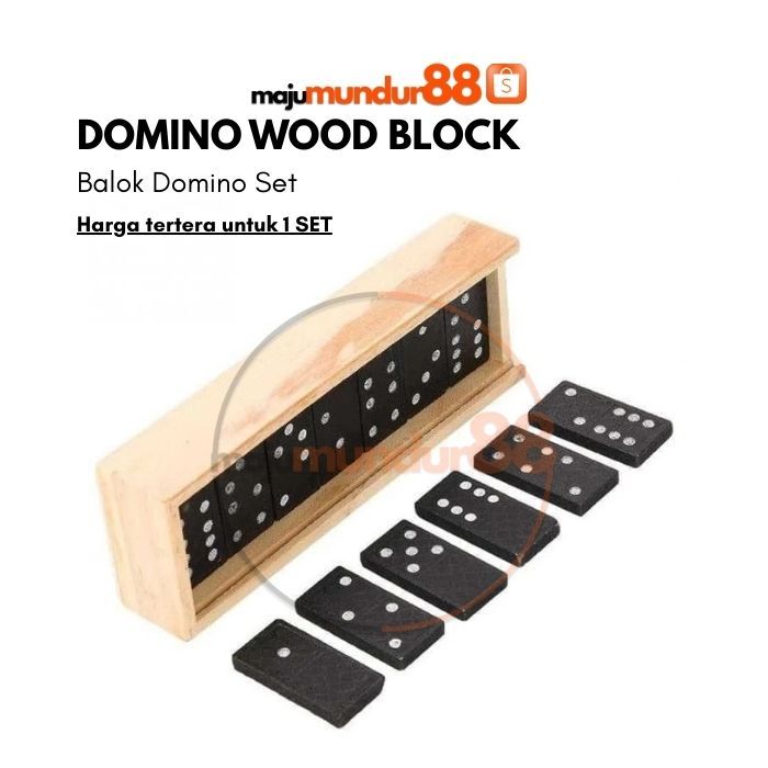 Domino Kayu Balok Gaple Game Kartu QQ Isi 28pcs Kartu Domino Tebal
