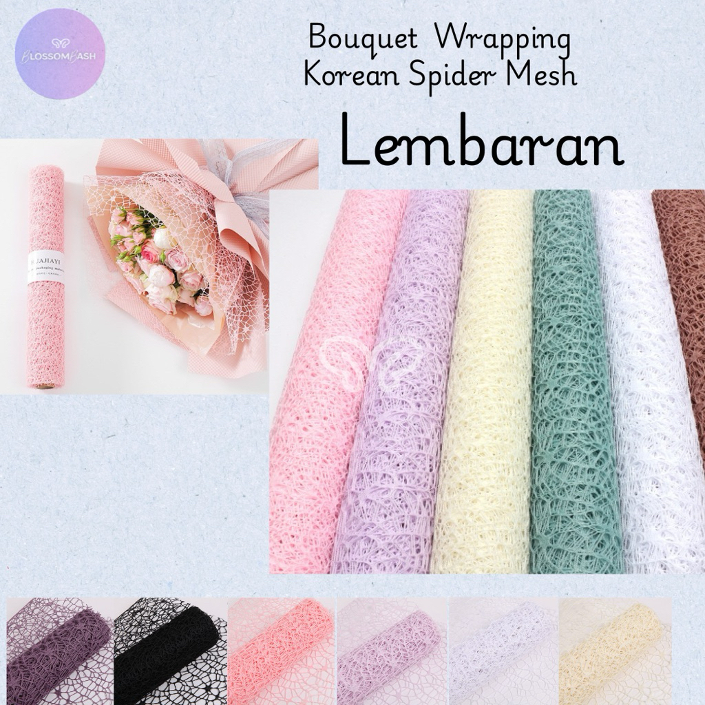 

[ Per Lembar ] Korean Spider Mesh / Spider Mesh / Jaring Buket / Korean Mesh Wrapping