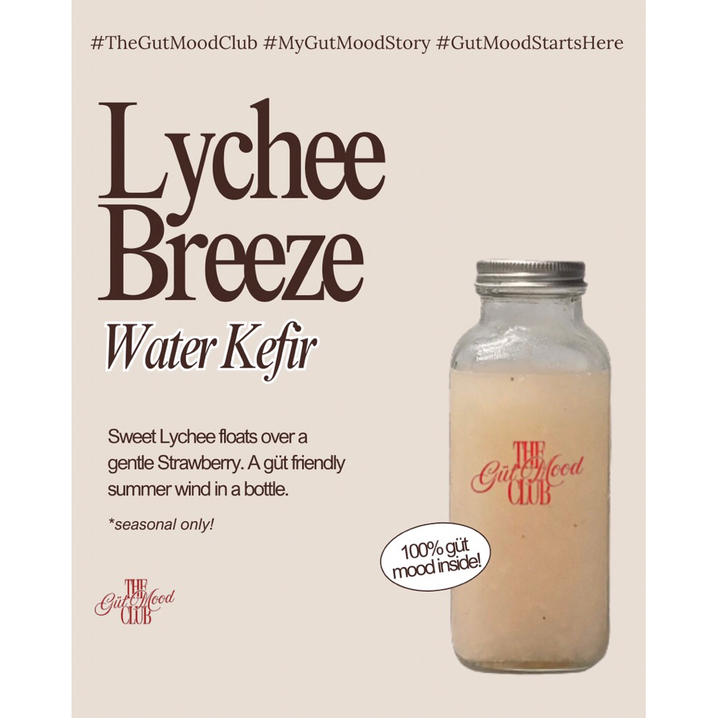 

The Gut Mood Club Lychee Breeze Water Kefir - Air Kefir Lychee Breeze