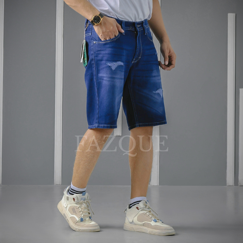 FAZQUE Celana Jeans Pendek Pria / Celana Jeans Pendek Pria Original