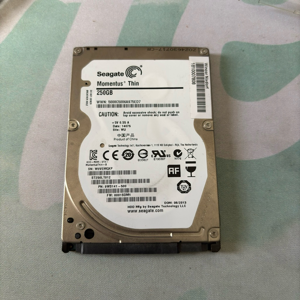 Harddisk Seagate Momentus 250 GB Sentinel 100/100 HDD