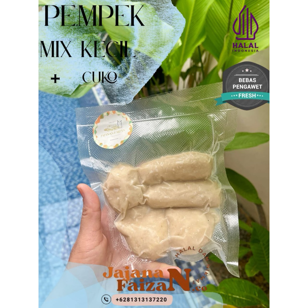 

Pempek Mix Kecil isi (3 telur kecil,2 lenjer kecil)