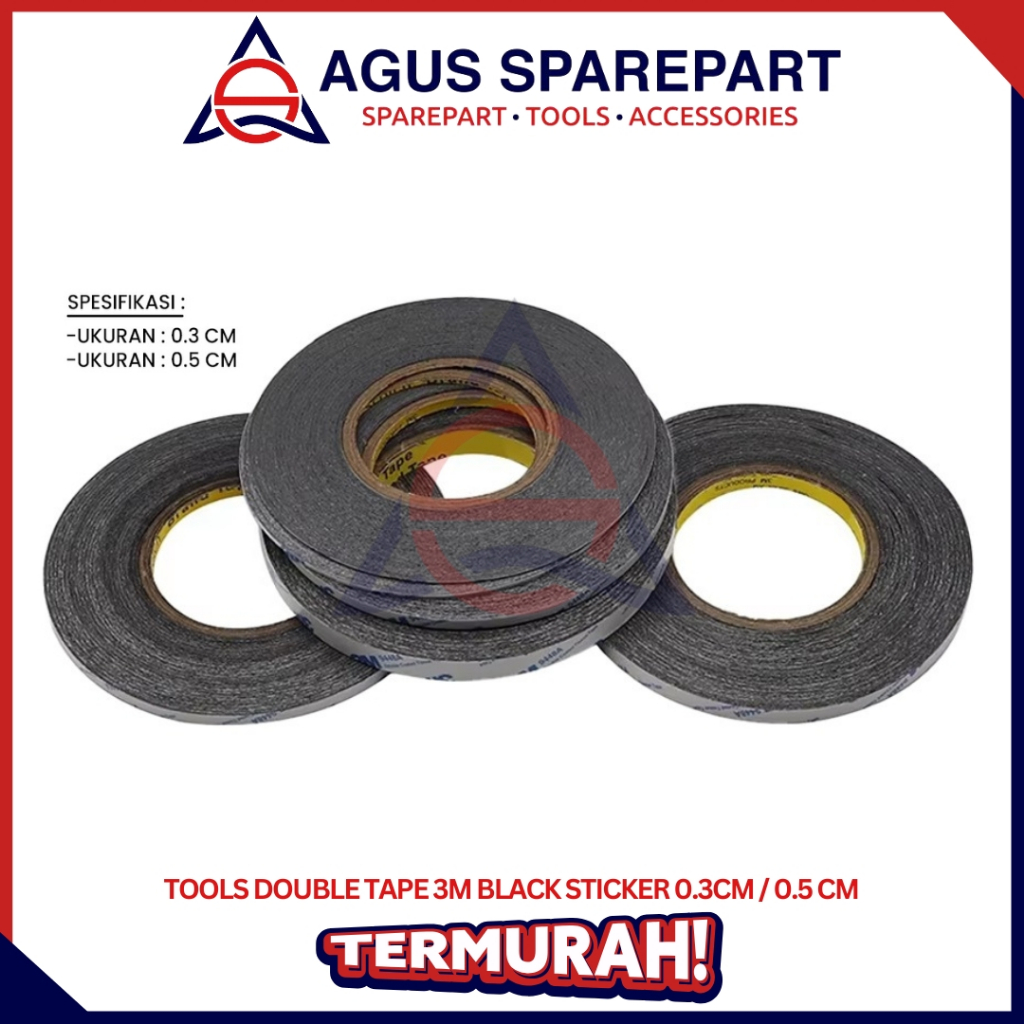 

TOOLS DOUBLE TAPE 3M BLACK STICKER 0.3CM / 0.5CM