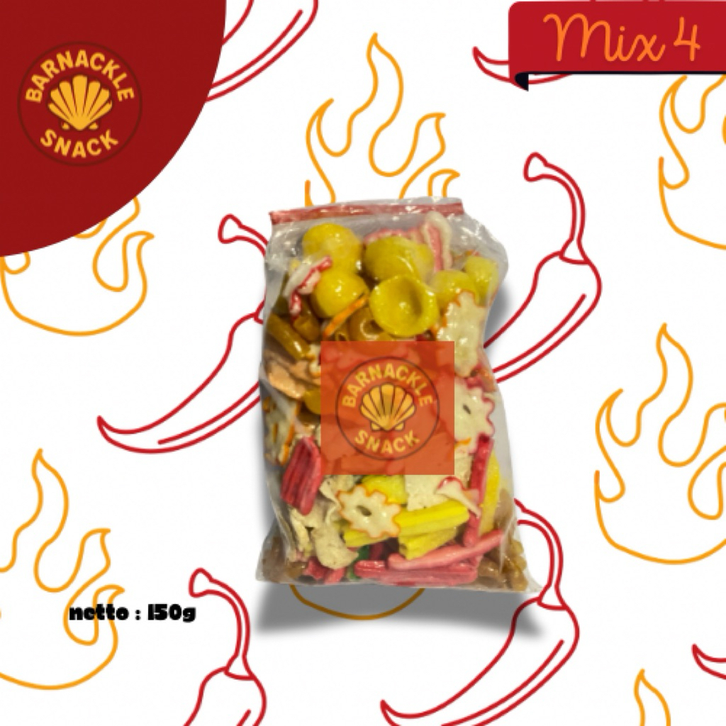 

MAKARONI Barnackle – Snack Pedas Makaroni & Kerupuk Renyah mix 150g pedas gurih LADA