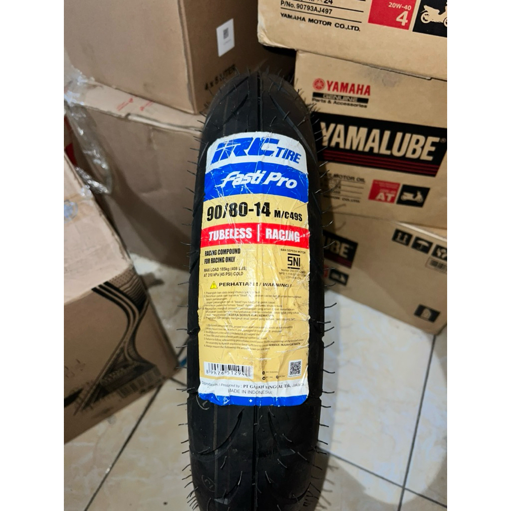 BAN IRC FASTI PRO 90/80-14 TUBELES SOFT COMPOUND BAN LUAR IRC FASTI PRO RING 14 ORIGINAL