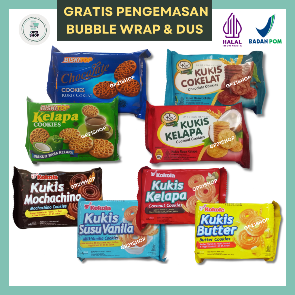 

Biskitop Denex Cookies Chocolate, Kelapa 300gr, Kokola Kukis 218gr. Biskuit Snack Cemilan Murah