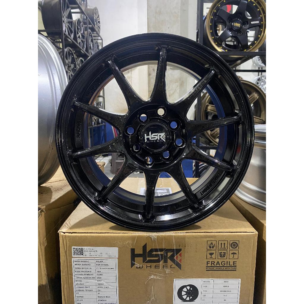 velg mobil brio ring 15 lebar 6,5 pcd 4x100/114,3 HSR WHEELS pelek racing bbs untuk agya calya sigra