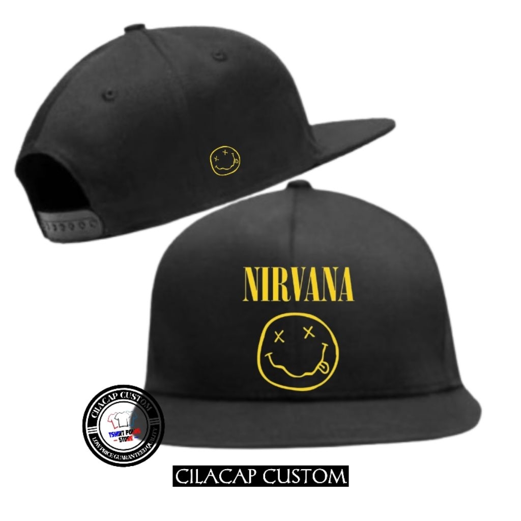 Topi Snapback Logo Nirvana | Topi keren pria wanita unisexx