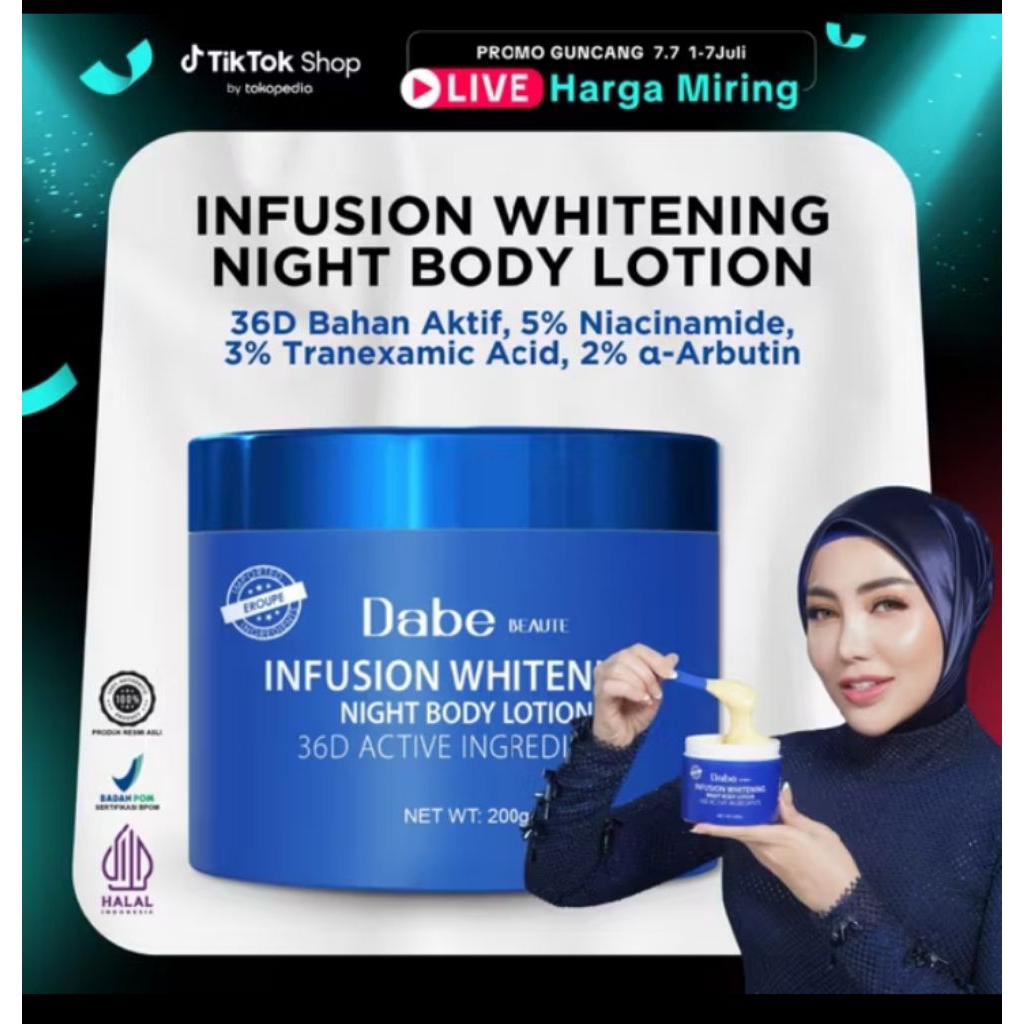 INFUSION WHITENING NIGHT BODY LOTION 36D / Day Body Lotion Sfp Active ingredients Dabe beauty