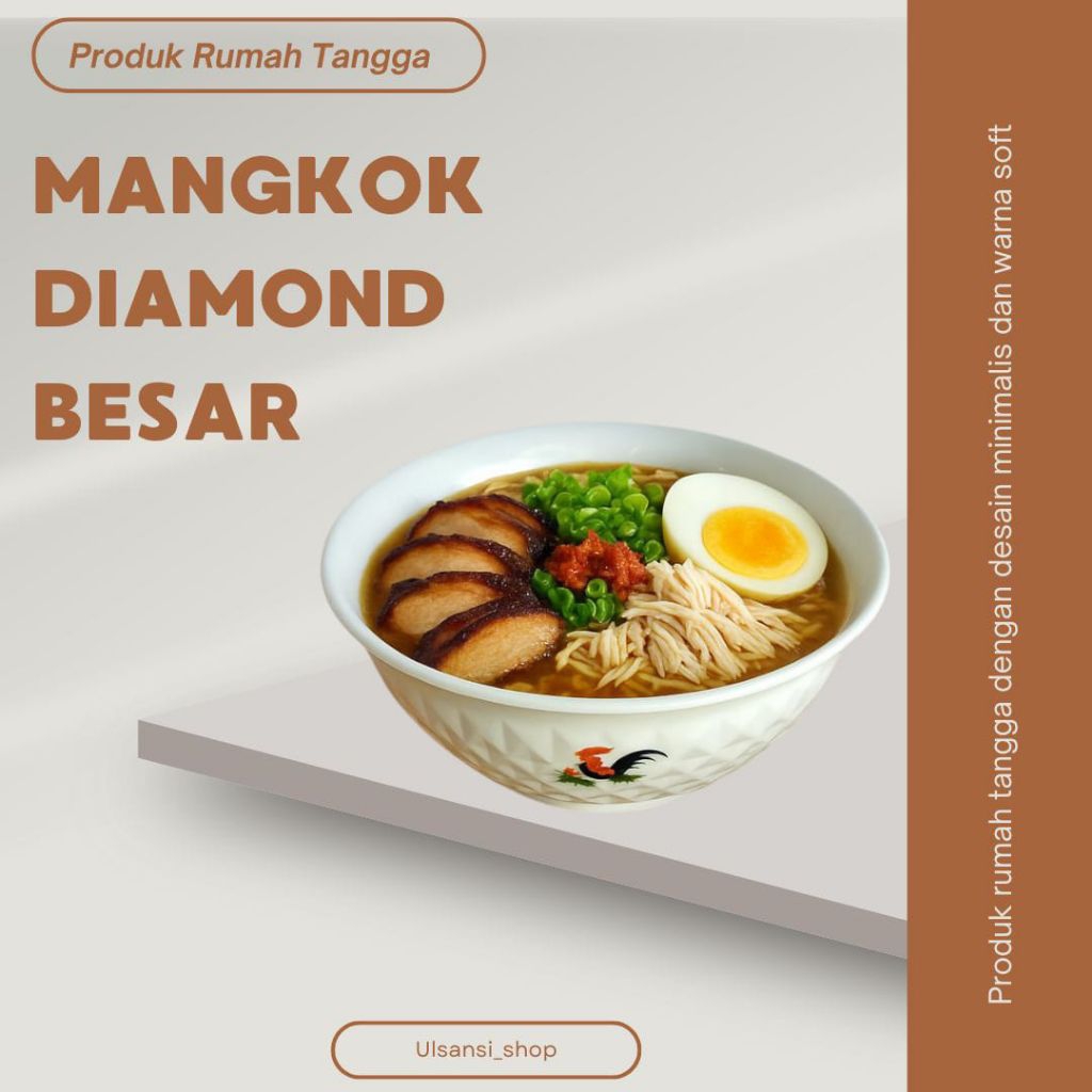 MANGKOK DIAMOND PLASTIK BESAR 12 PCS [1 LUSIN]