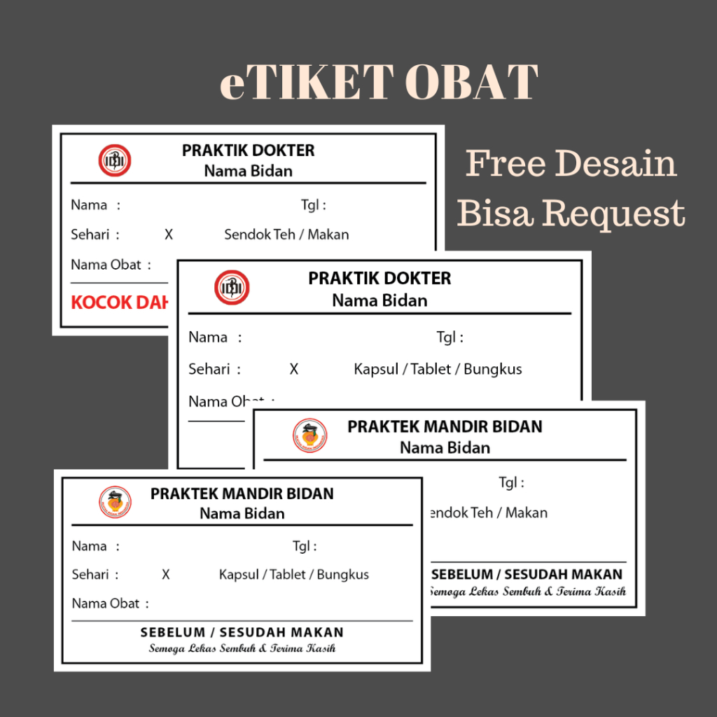 

custome e tiket obat sirup tablet luar