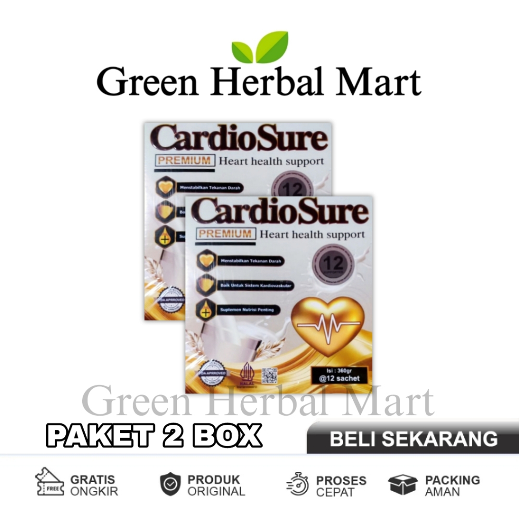 

2 Box Cardiosure Susu Obat Hipertensi Jantung Kolesterol Darah Tinggi Asam Urat Original Asli