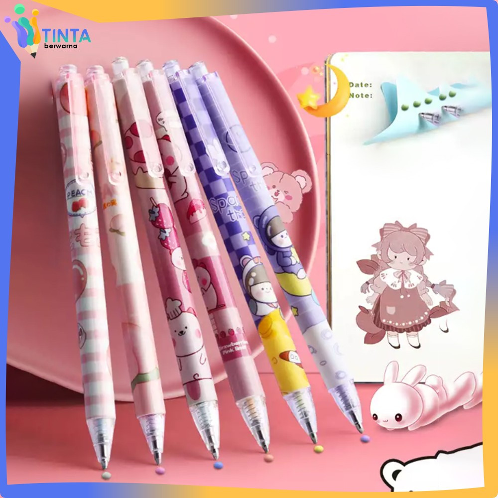 

Pulpen Lem Stik Cepat Kering Warna Permen DIY Stationery Pelajar / Pena Lem Pulpen Mekanik Ballpoint Motif Kartun Tinta Berwarna A41