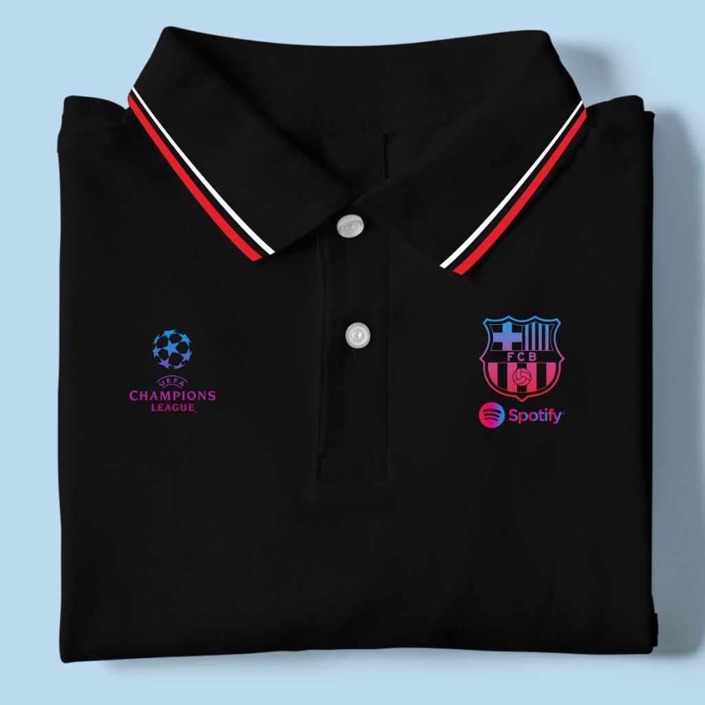 Kaos Polo Barcelona Baju Polo Atasan pria Barcelona Liga Champions