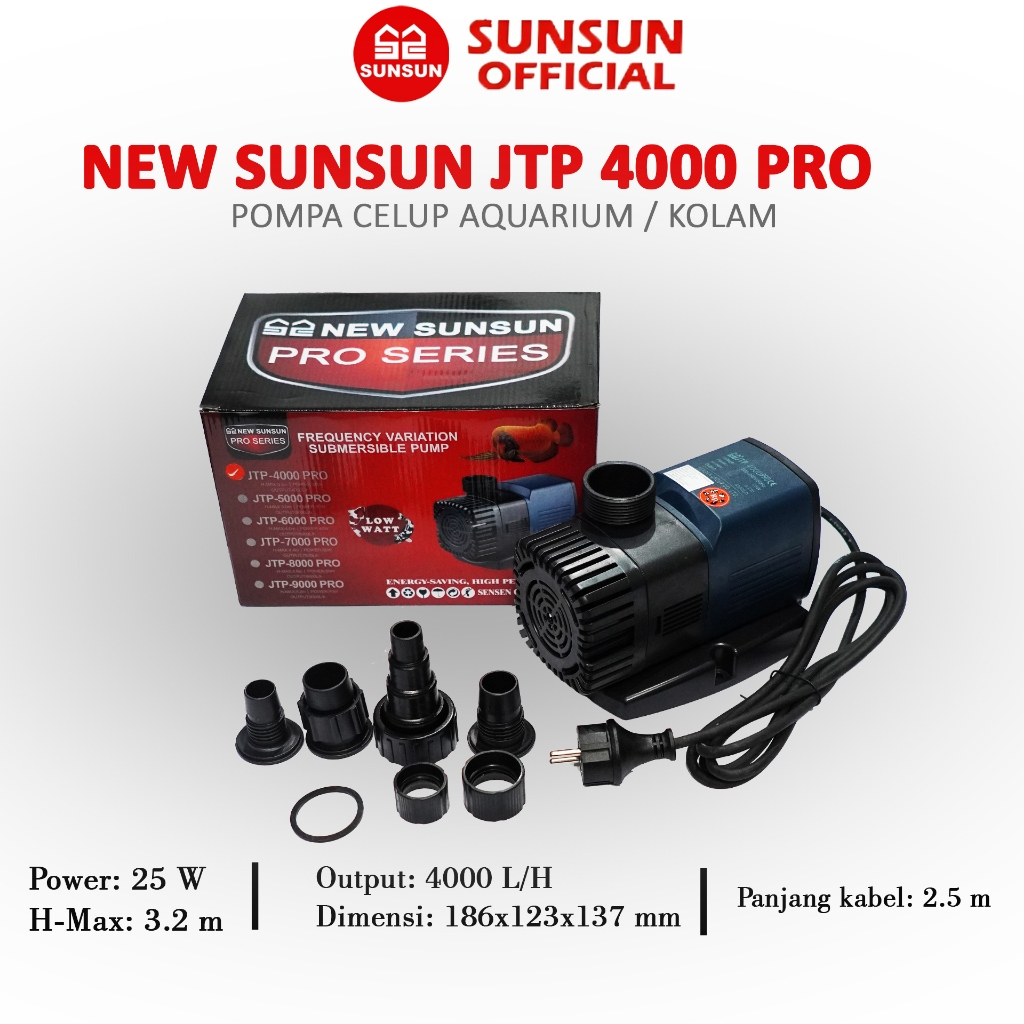 NEW SUNSUN JTP 4000/5000/6000 Pompa Celup Kolam Aquarium