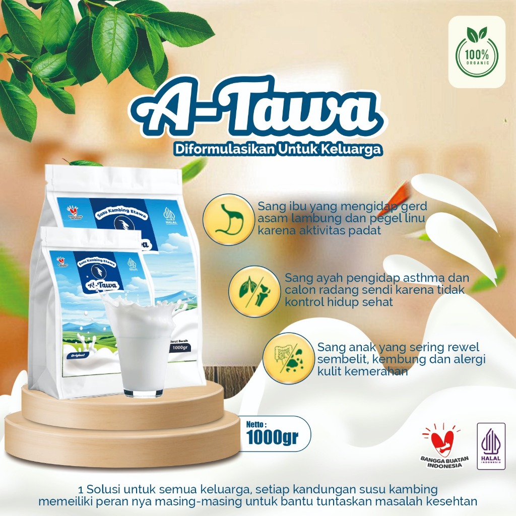 

A-Tawa Susu Kambing Etawa Bubuk mengatasi pegal linu dan penyakit syaraf