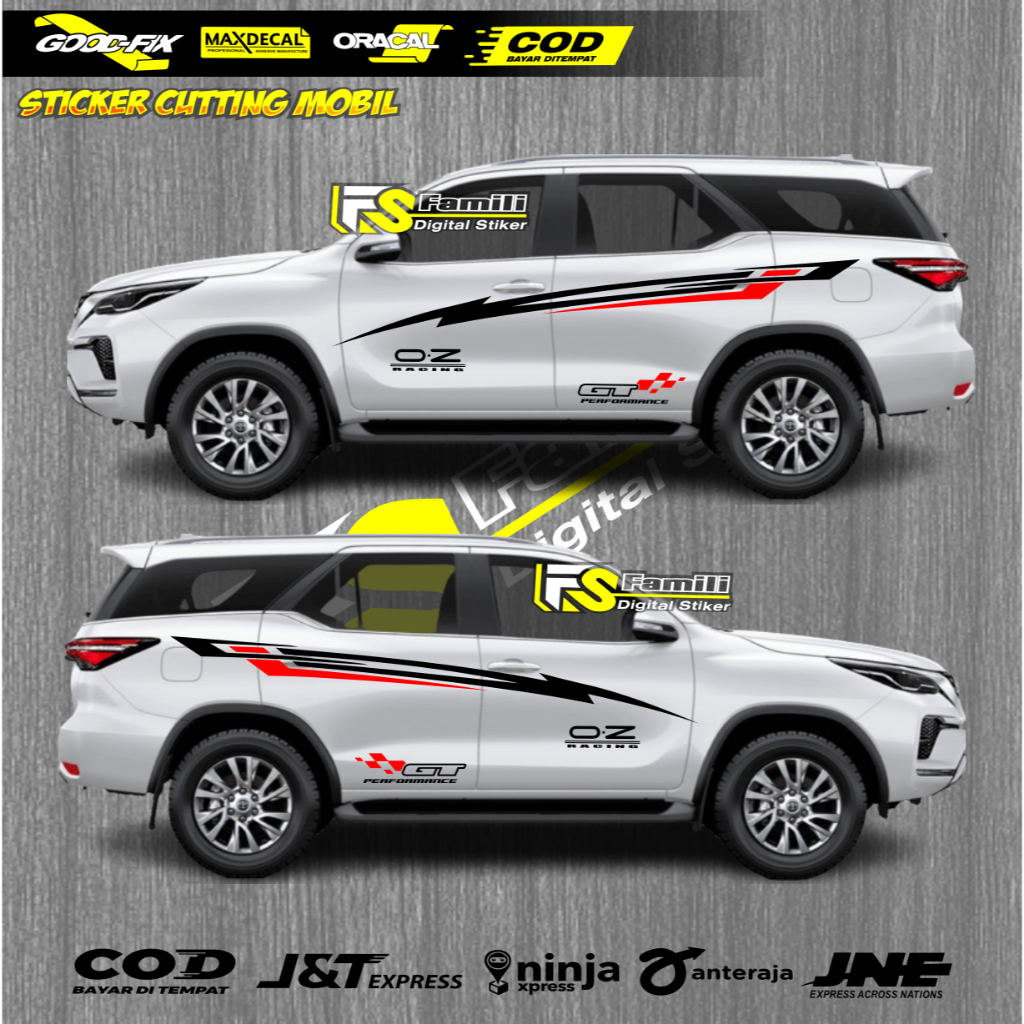 Stiker mobil fortuner body samping mobil fortuner  Mobil Fortuner Terbaru