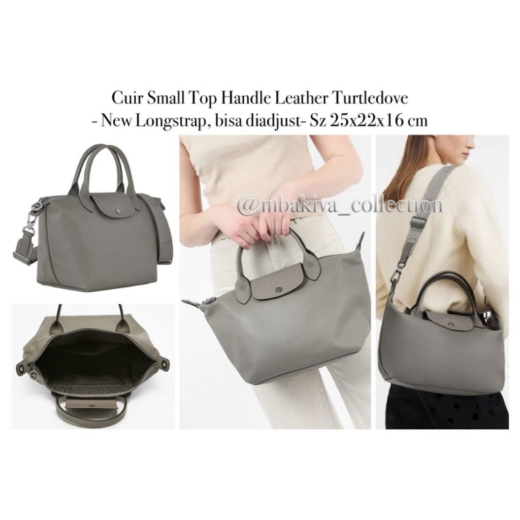 Cuir Small Top Handle Leather Turtledove