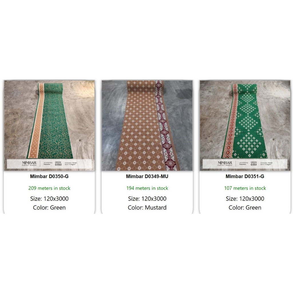 Karpet Masjid Meteran Design Turki Mimbar