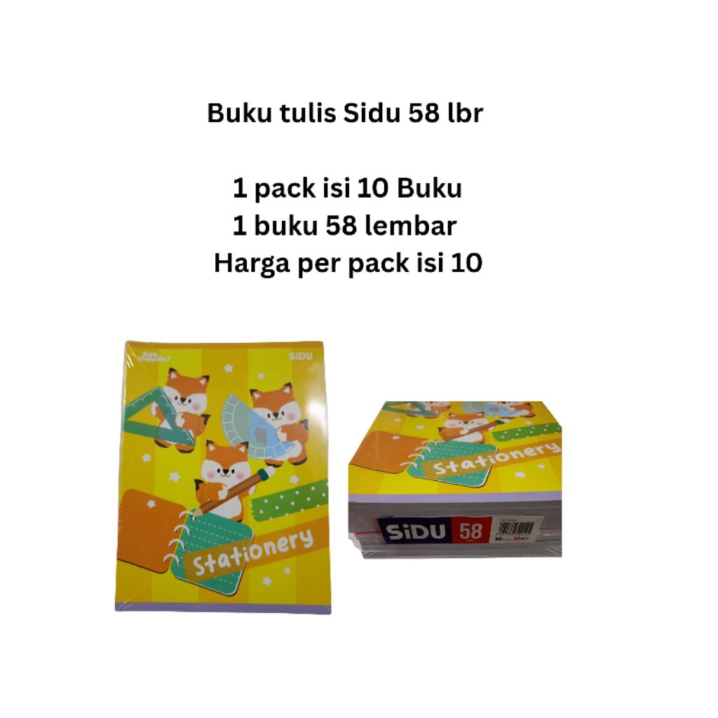 

Buku tulis Kecil 58 Lembar - Per Pack isi 10 buku